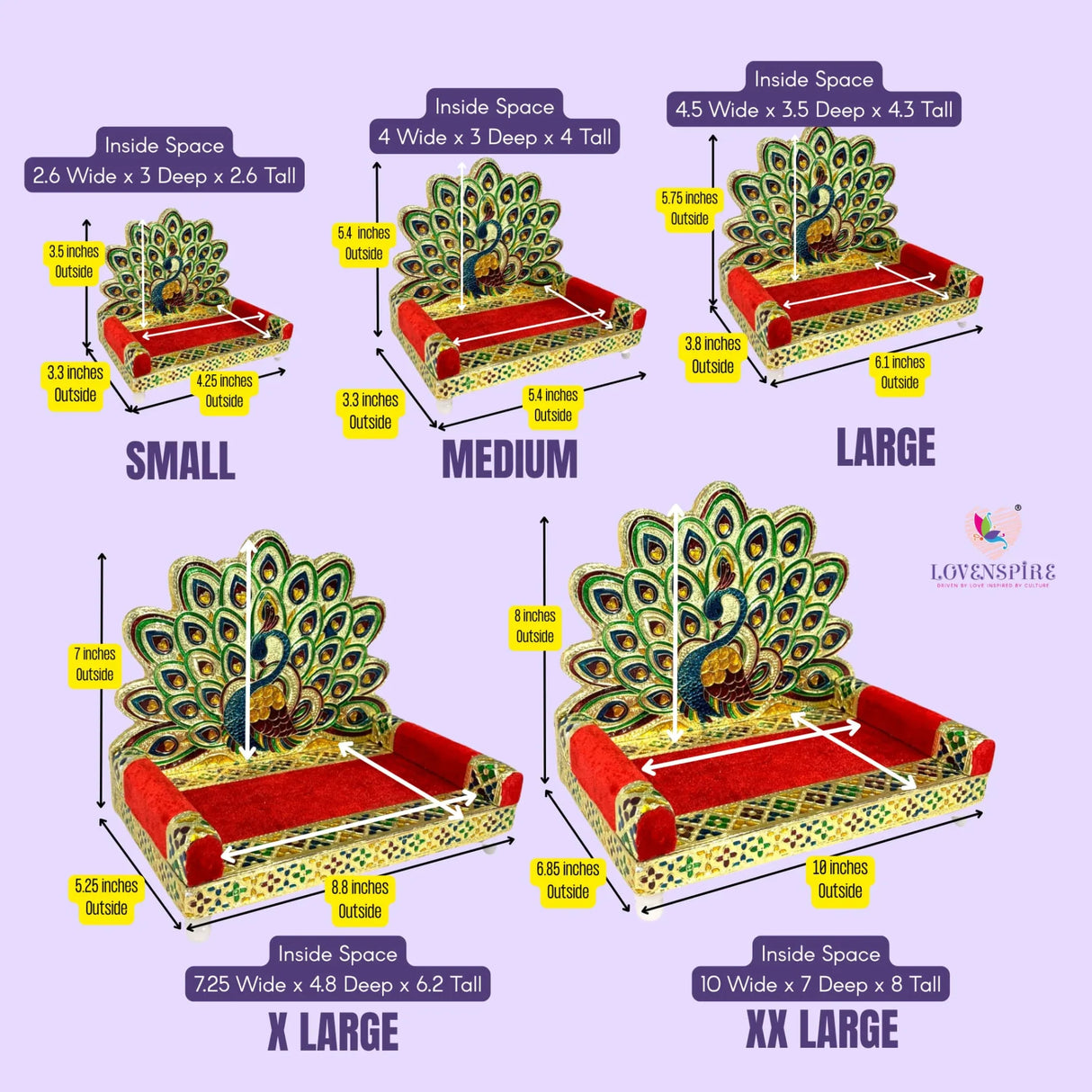 Wooden Laddu Gopal Sinhasan for Pooja Mandir Kanha Ji Singhasan Krishna Aasan for All God Janamashtami Favor Meenakari Peacock Design Singhasan Housewarming Gift - LoveNspire