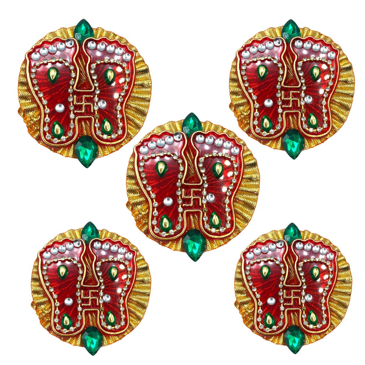 Acrylic Lakshmi Charan Paduka Feet 2 Pairs Laxmi Padhuka Good Luck Footsteps Shubh Labh Rangoli Sticker for Door Entrance Home Temple Diwali Decoration Indian Traditional Vara Lakshmi Pagla - LoveNspire