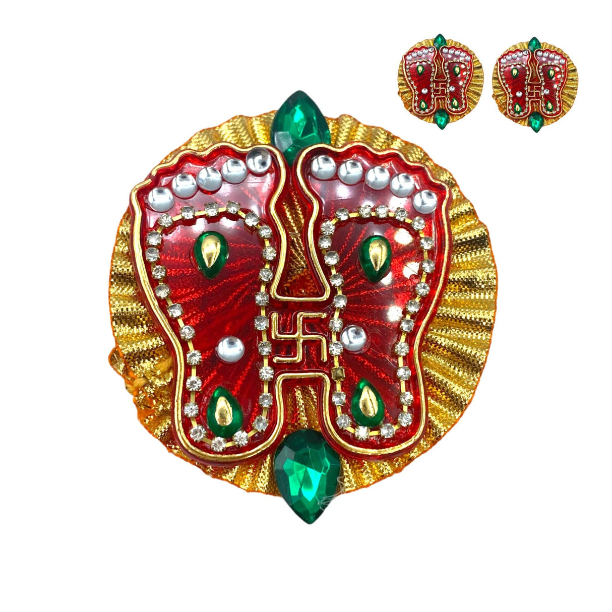 Acrylic Lakshmi Charan Paduka Feet 2 Pairs Laxmi Padhuka Good Luck Footsteps Shubh Labh Rangoli Sticker for Door Entrance Home Temple Diwali Decoration Indian Traditional Vara Lakshmi Pagla - LoveNspire