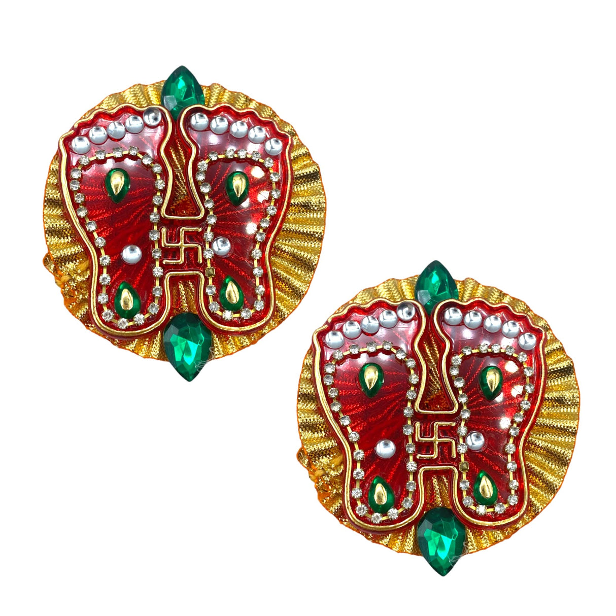 Acrylic Lakshmi Charan Paduka Feet 2 Pairs Laxmi Padhuka Good Luck Footsteps Shubh Labh Rangoli Sticker for Door Entrance Home Temple Diwali Decoration Indian Traditional Vara Lakshmi Pagla - LoveNspire