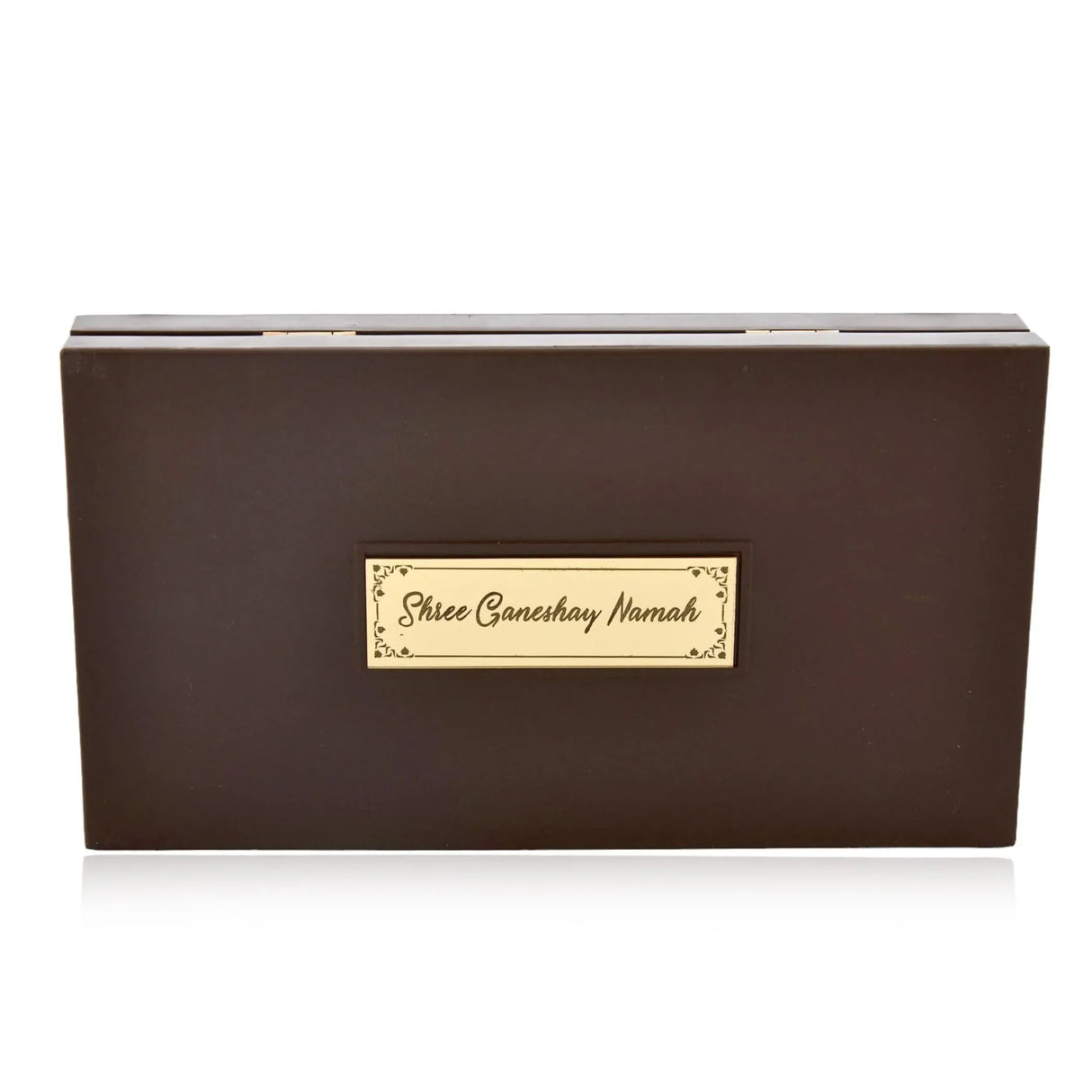 Large Gold Plated Ganesha Photo Frame with Charan Paduka & Mantra for Diwali Housewarming Indian Wedding Return Gift Worship Pooja Room Decor Hindu Religious Devotional Paduka Prayer Box - LoveNspire