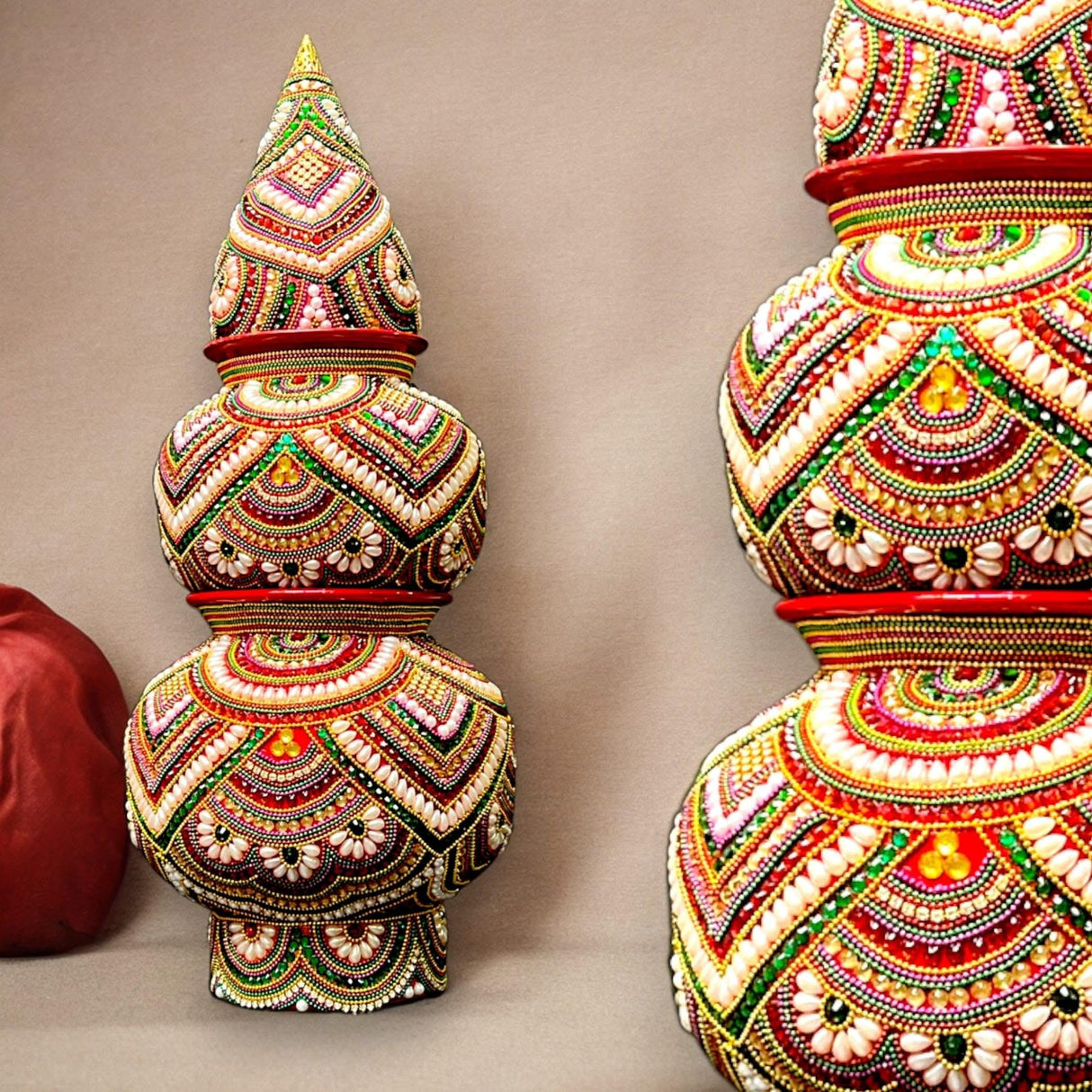 Decorative Kalash for Pooja Handmade Mild Steel Puja Kalash Wedding Decor Grah Pravesh Temple Home Mandir Decor - Festival Housewarming Gift Lota for Navratri Karvachauth Diwali - LoveNspire
