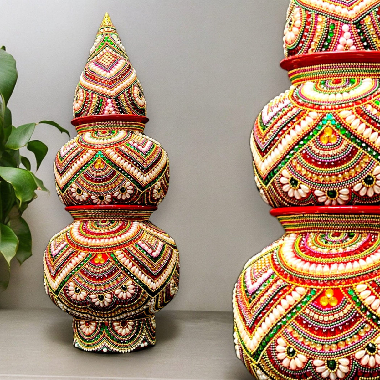 Decorative Kalash for Pooja Handmade Mild Steel Puja Kalash Wedding Decor Grah Pravesh Temple Home Mandir Decor - Festival Housewarming Gift Lota for Navratri Karvachauth Diwali - LoveNspire