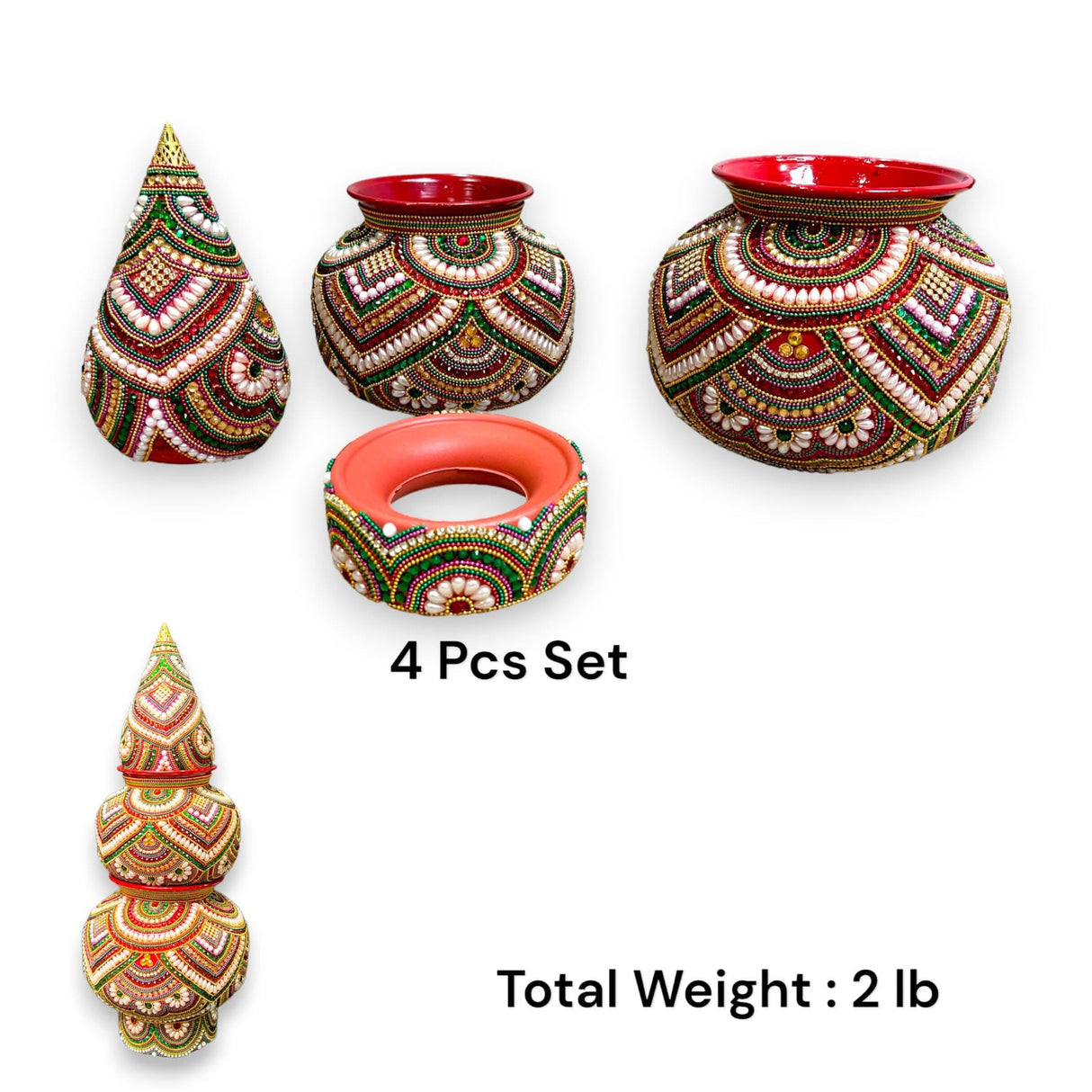 Decorative Kalash for Pooja Handmade Mild Steel Puja Kalash Wedding Decor Grah Pravesh Temple Home Mandir Decor - Festival Housewarming Gift Lota for Navratri Karvachauth Diwali - LoveNspire