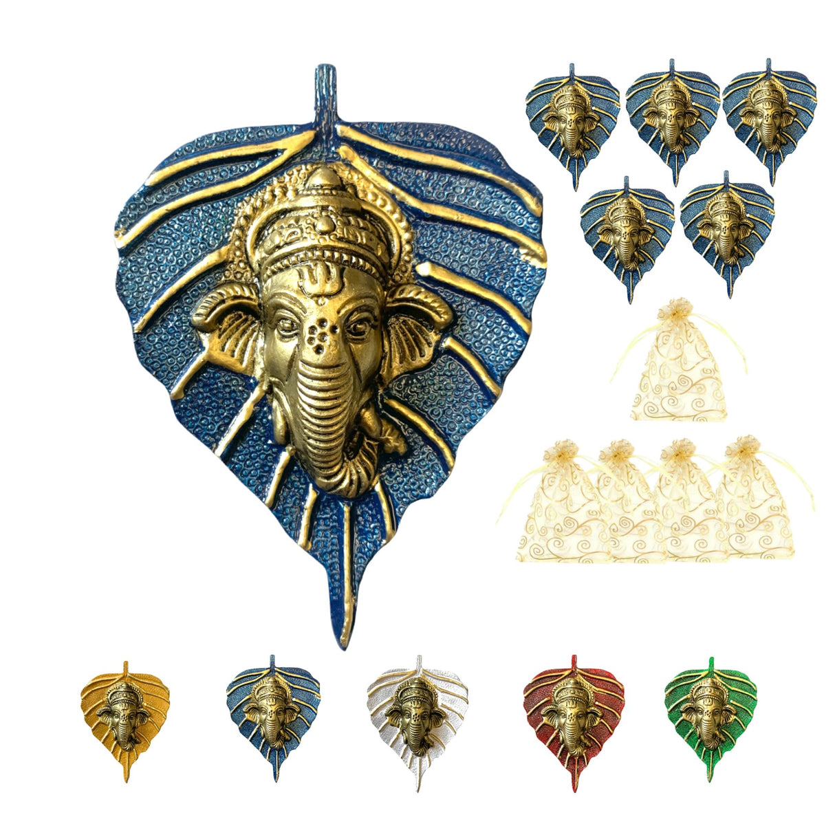 Leaf Ganesha Return Gift, Diwali Navrathri Decoration, Ganesh Wall Decor,housewarming Gift,indian Wedding, Pooja Puja Favor, Idol Statues, Feng Shui - LoveNspire