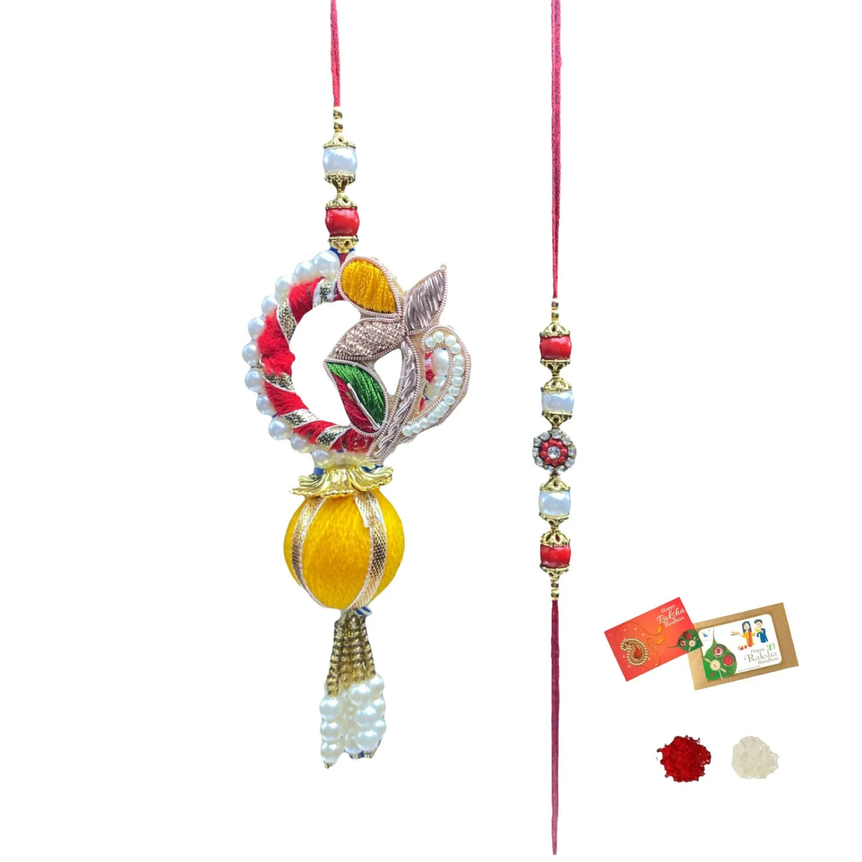 Leaf Lumba Designer Rakhi for Brother Gift Hamper for Brother Bhai and Bhabhi. Thread Bracelet for Rakshabandhan Raki. Rakasha Bandhan Gifts from Sister, - LoveNspire