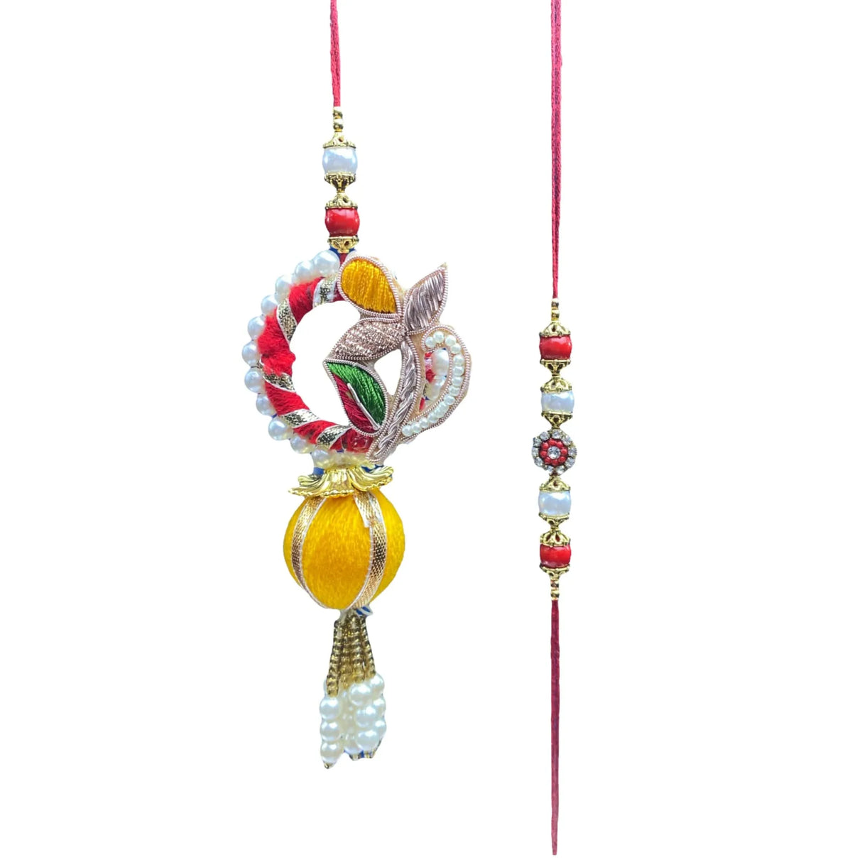 Leaf Lumba Designer Rakhi for Brother Gift Hamper for Brother Bhai and Bhabhi. Thread Bracelet for Rakshabandhan Raki. Rakasha Bandhan Gifts from Sister, - LoveNspire