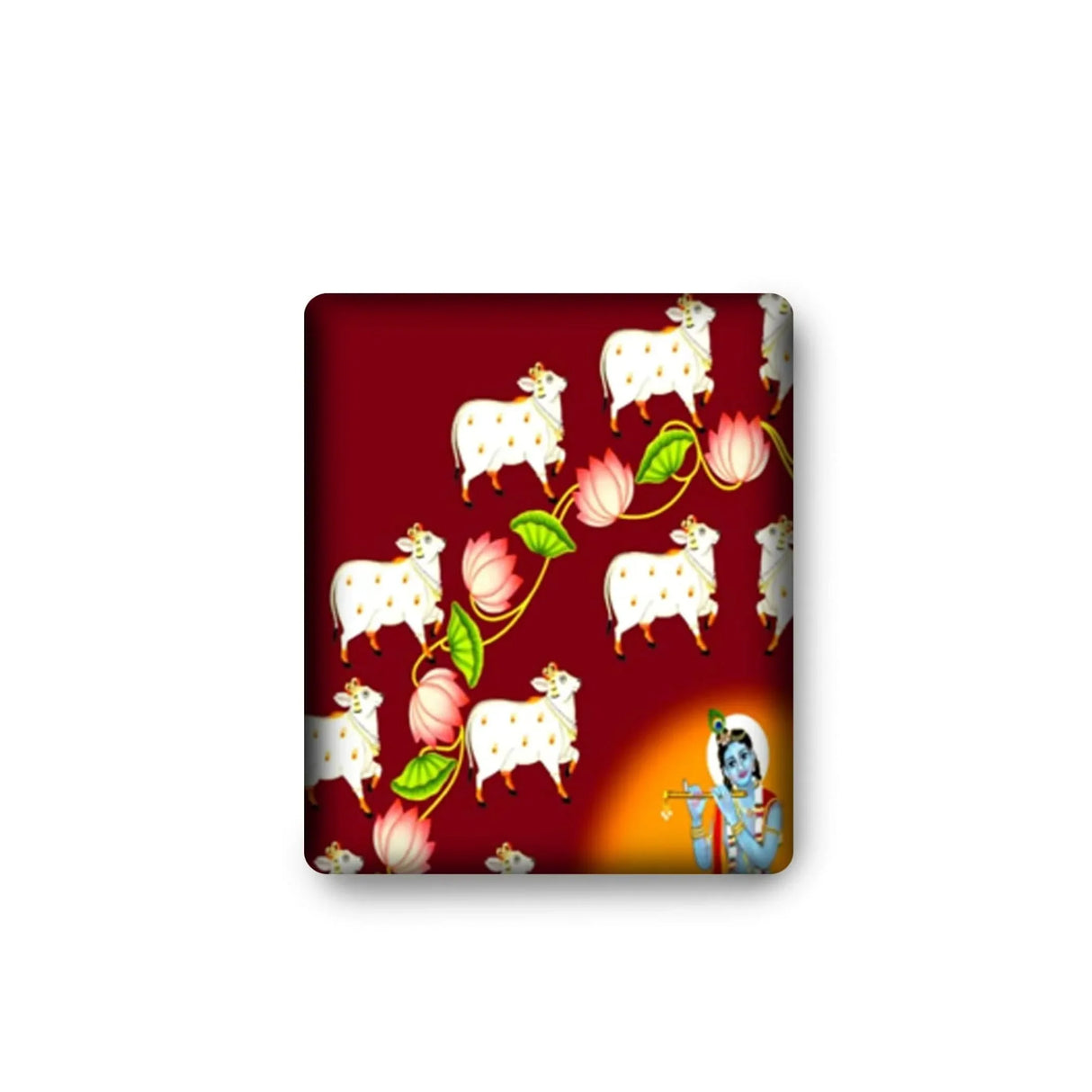 Lord Krishna Backdrop with Cow Indian Traditional Cloth Pooja Backdrop Indian Wall Art Photo Decor Banner Designer Wall Hangings Diwali Decor Wedding Housewarming Gift - LoveNspire