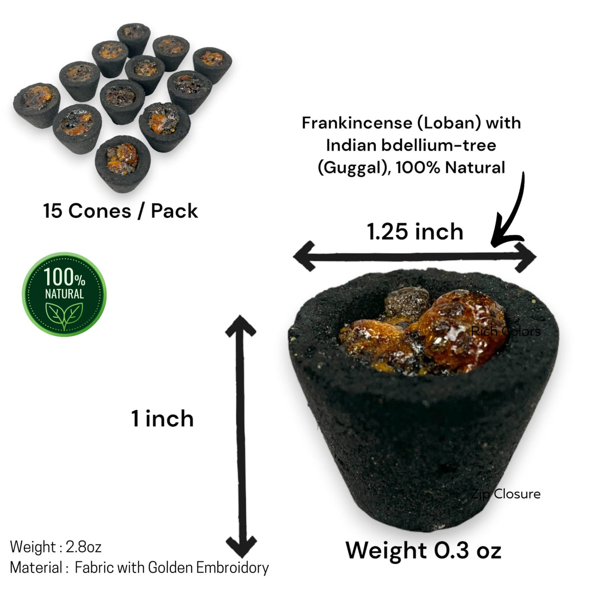 Sambrani Dhoop Cup with Burner Plate Guggal Loban Incense Black Long Lasting Aroma for Prayer Puja Meditation Spiritual Events Dhoopam for Havan Rituals - Natural Fragrance (12 Cups) - LoveNspire