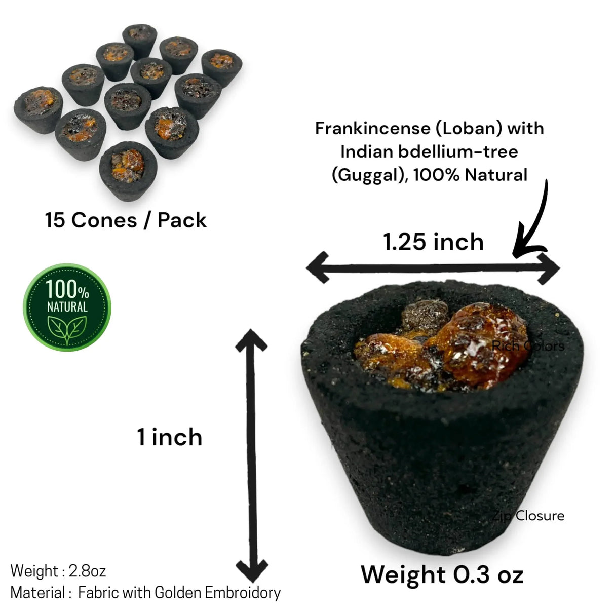 Sambrani Dhoop Cup with Burner Plate Guggal Loban Incense Black Long Lasting Aroma for Prayer Puja Meditation Spiritual Events Dhoopam for Havan Rituals - Natural Fragrance (12 Cups) - LoveNspire