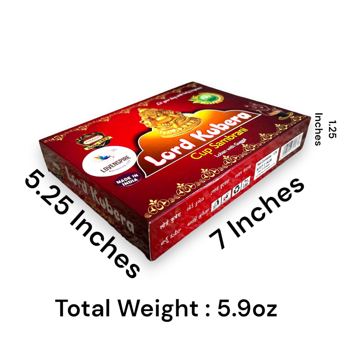 Sambrani Dhoop Cup with Burner Plate Guggal Loban Incense Black Long Lasting Aroma for Prayer Puja Meditation Spiritual Events Dhoopam for Havan Rituals - Natural Fragrance (12 Cups) - LoveNspire
