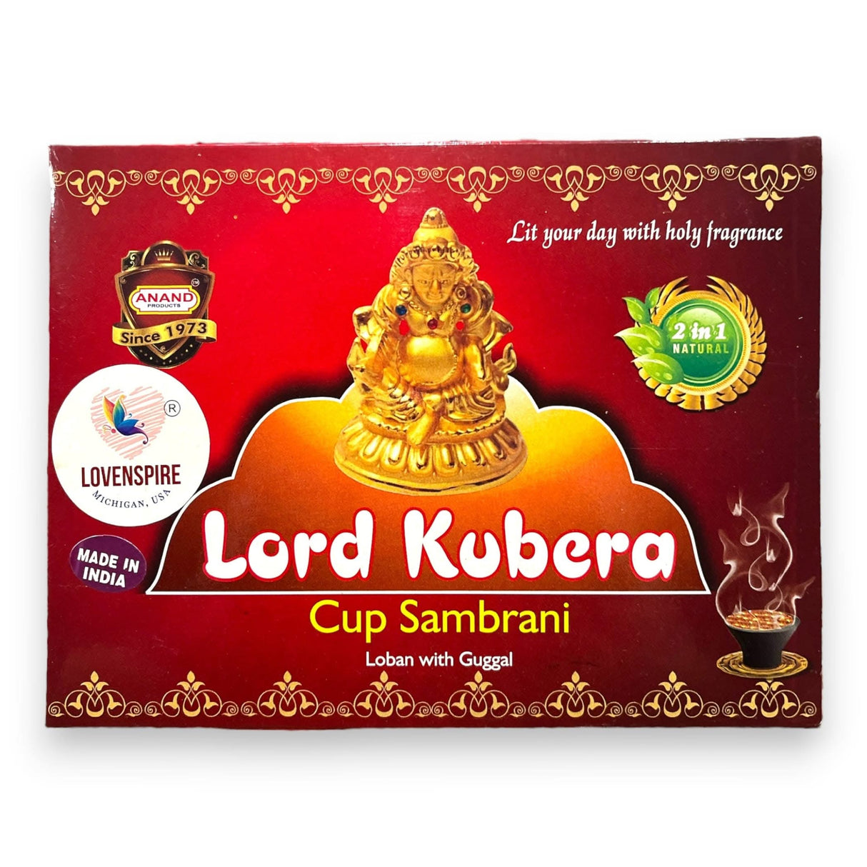 Sambrani Dhoop Cup with Burner Plate Guggal Loban Incense Black Long Lasting Aroma for Prayer Puja Meditation Spiritual Events Dhoopam for Havan Rituals - Natural Fragrance (12 Cups) - LoveNspire