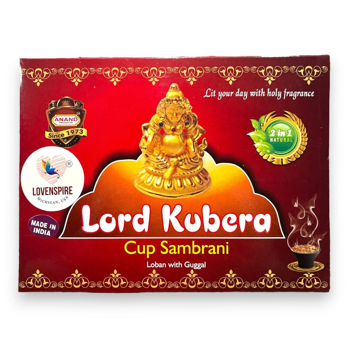 Sambrani Dhoop Cup with Burner Plate Guggal Loban Incense Black Long Lasting Aroma for Prayer Puja Meditation Spiritual Events Dhoopam for Havan Rituals - Natural Fragrance (12 Cups) - LoveNspire