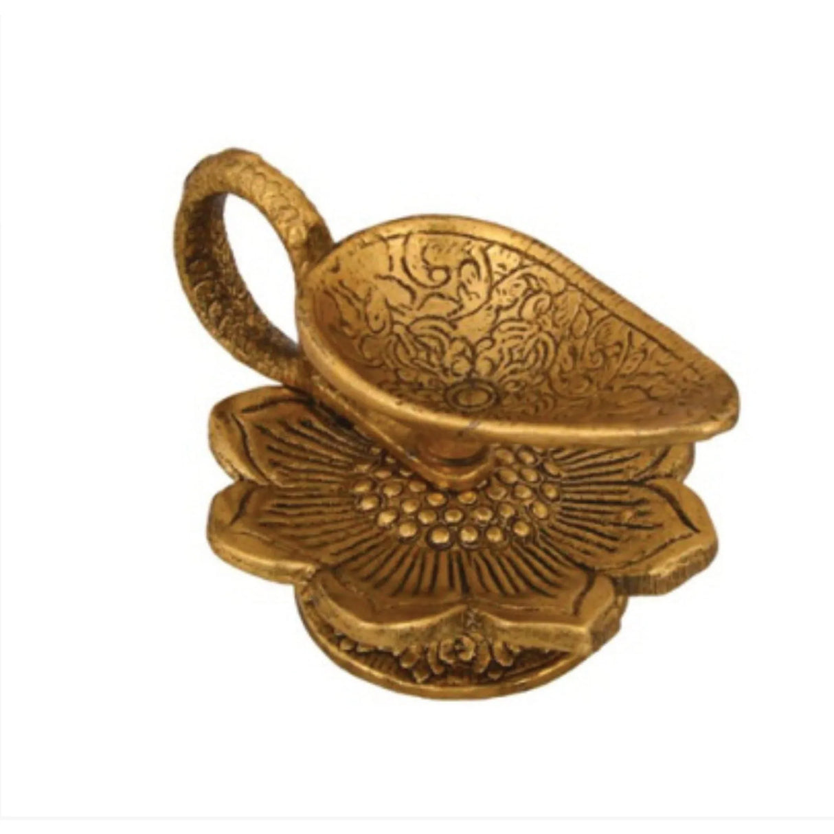 Lotus Brass Finish Diya Deepam Vilakku Samai Oil Lamps for Home Pooja Room Diwali Decor Mandir Temple Akhand Diya Indian Traditional Hindu Puja Religious Deepawali Housewarming Return Gifts - LoveNspire