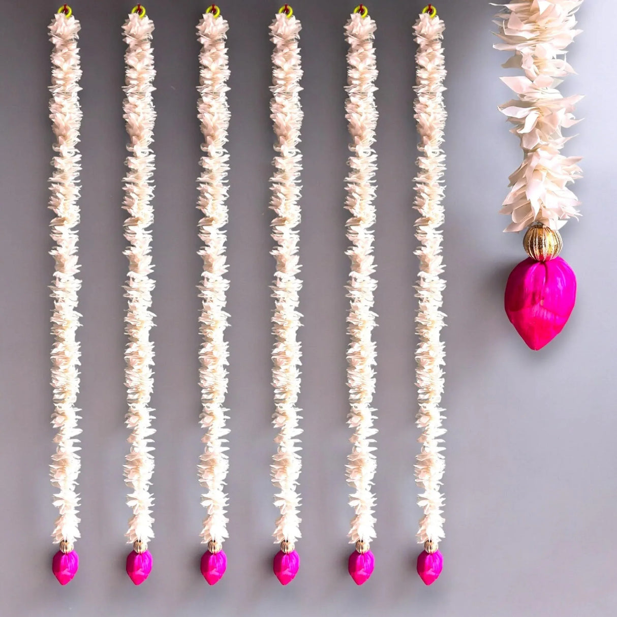 Lotus Buds Jasmines Gajra Artificial Floral Decor Indian Wedding Decor Garland for Decoration Strings with Jasmine Diwali Pooja Backdrop Day of the Dead - LoveNspire