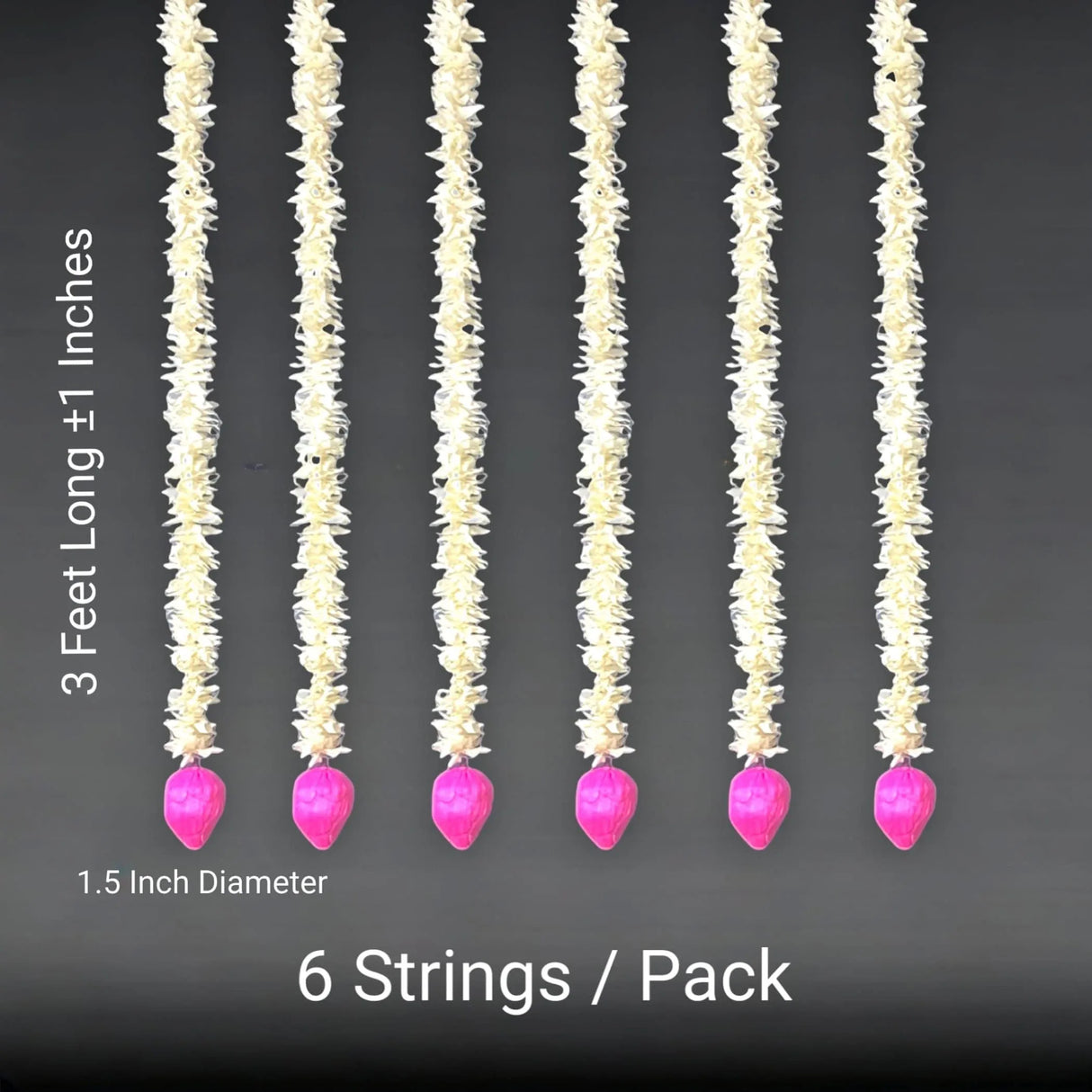 Lotus Buds Jasmines Gajra Artificial Floral Decor Indian Wedding Decor Garland for Decoration Strings with Jasmine Diwali Pooja Backdrop Day of the Dead - LoveNspire