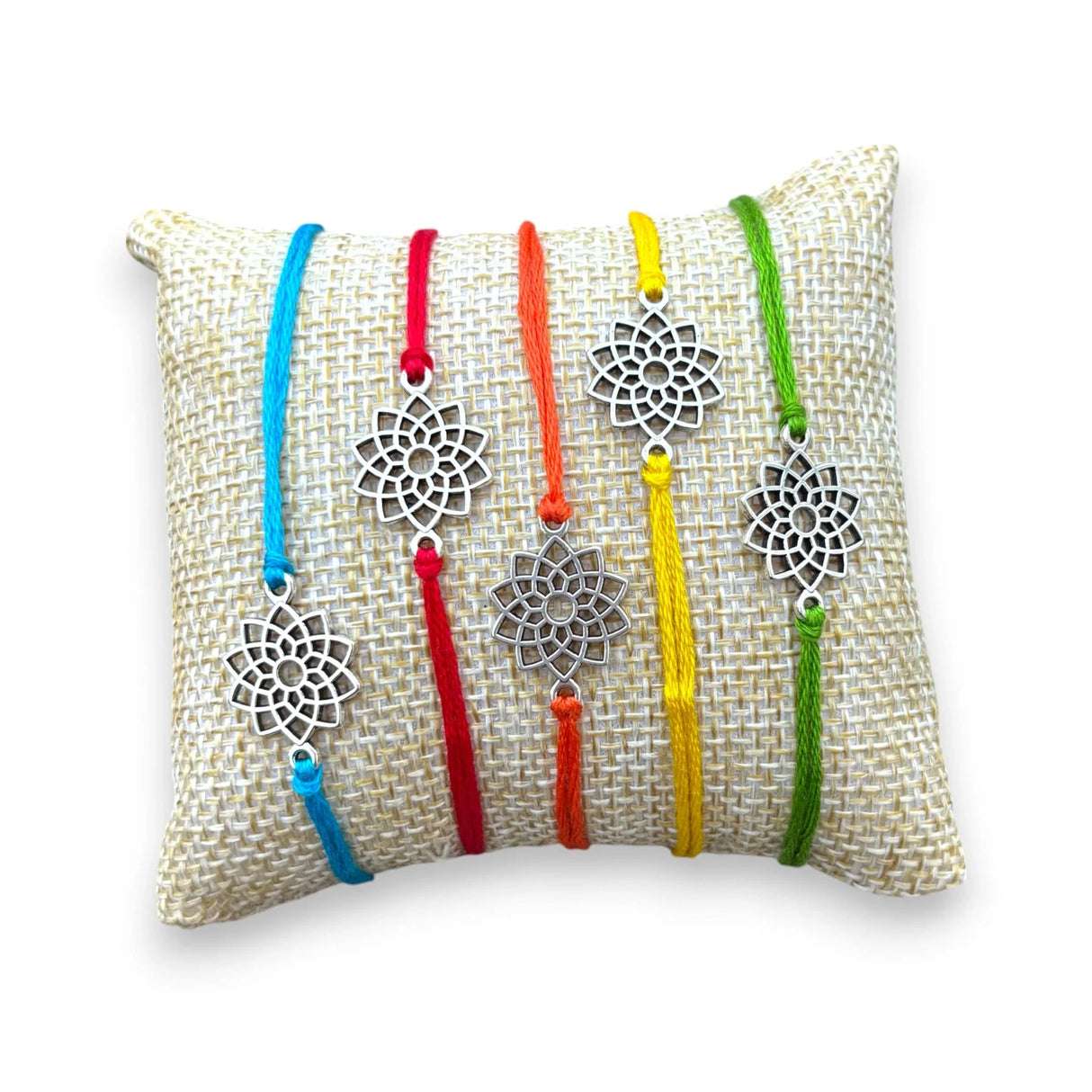 2CT Handcrafted Lotus Charm Rakhi Bracelet – Traditional Indian Rakhi for Raksha Bandhan Rakhi for Brother, Bhaiya-Bhabhi Tie Bracelet Gift - LoveNspire