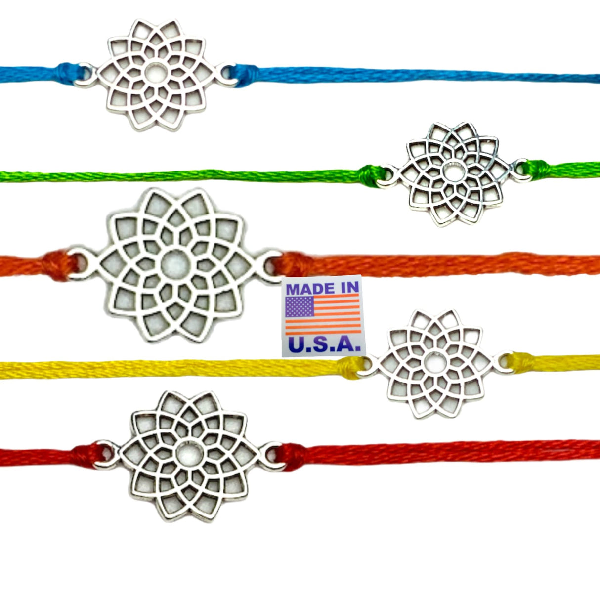2CT Handcrafted Lotus Charm Rakhi Bracelet – Traditional Indian Rakhi for Raksha Bandhan Rakhi for Brother, Bhaiya-Bhabhi Tie Bracelet Gift - LoveNspire