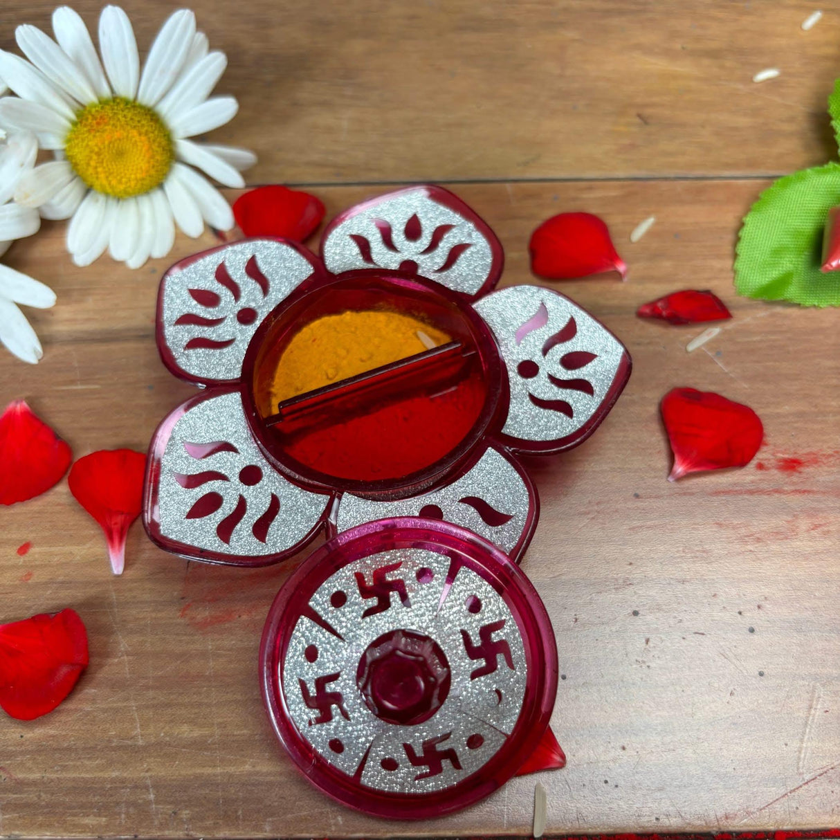 Lotus Haldi Kumkum Holder, Thamboolam, Pooja Favor, Diwali Gift, Diwali Favor, Deewali Decor, Haldikumkum Plate, Pooja Return Gift - LoveNspire