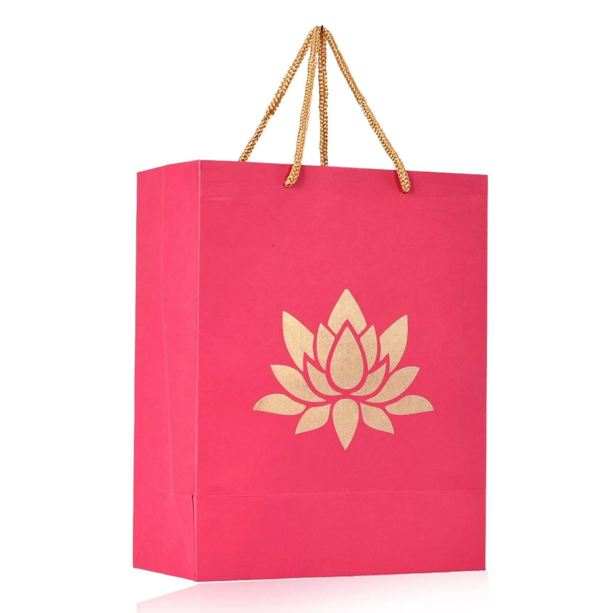 Lotus Paper Carry Bags Indian Gift Bag for Wedding Housewarming Diwali Return Gifts Party Favor Goodie Bags - 8x4x10 Inch - LoveNspire