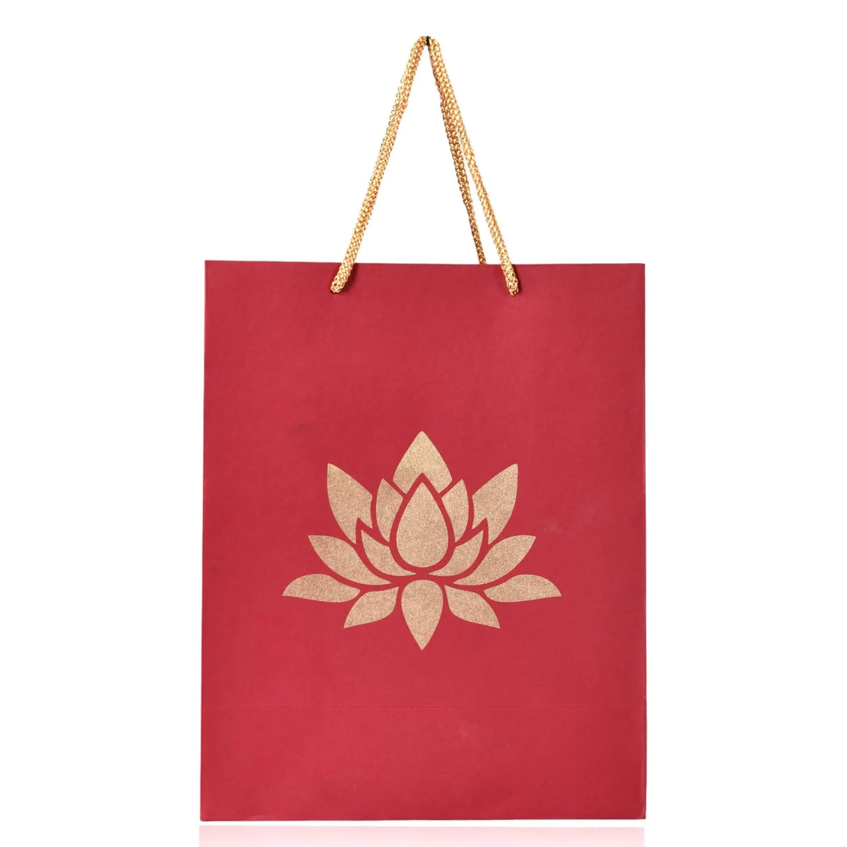 Lotus Paper Carry Bags Indian Gift Bag for Wedding Housewarming Diwali Return Gifts Party Favor Goodie Bags - 8x4x10 Inch - LoveNspire