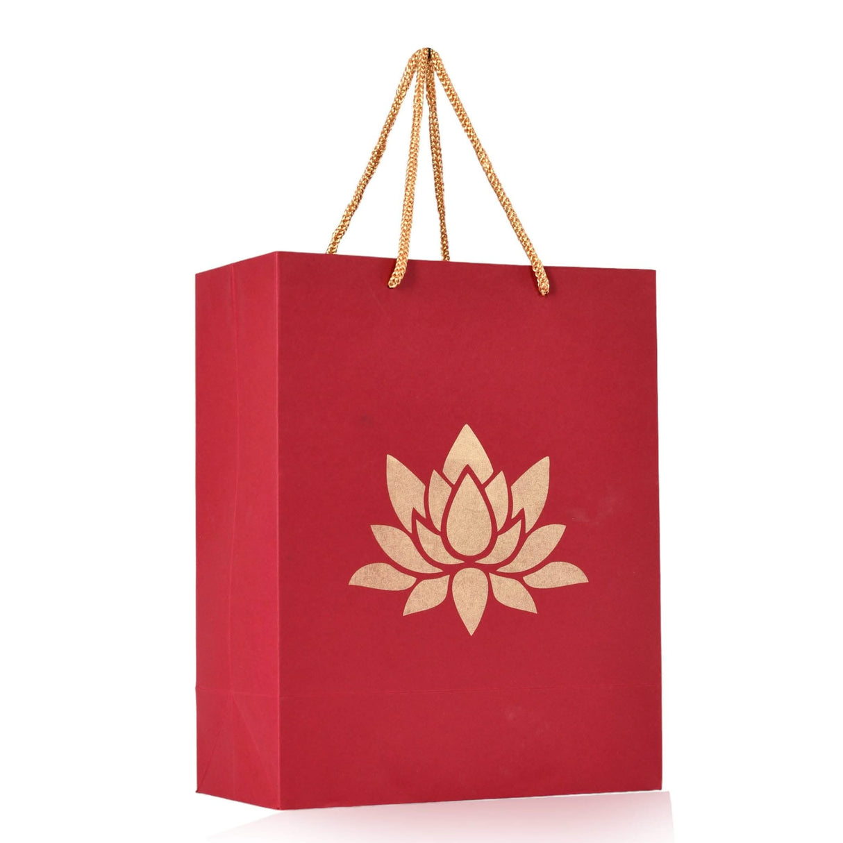 Lotus Paper Carry Bags Indian Gift Bag for Wedding Housewarming Diwali Return Gifts Party Favor Goodie Bags - 8x4x10 Inch - LoveNspire