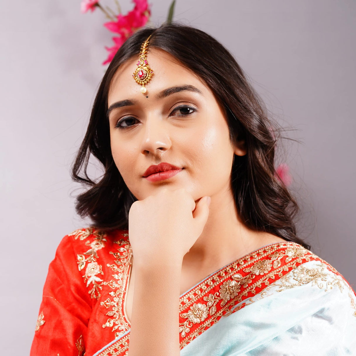 Antique Style Maang Tikka Gold Plated Maang Tika Indian Women Forehead Jewelry Pakistani Wedding Favor Traditional Matha Patti Designer Head Accessory Gift for Her - LoveNspire