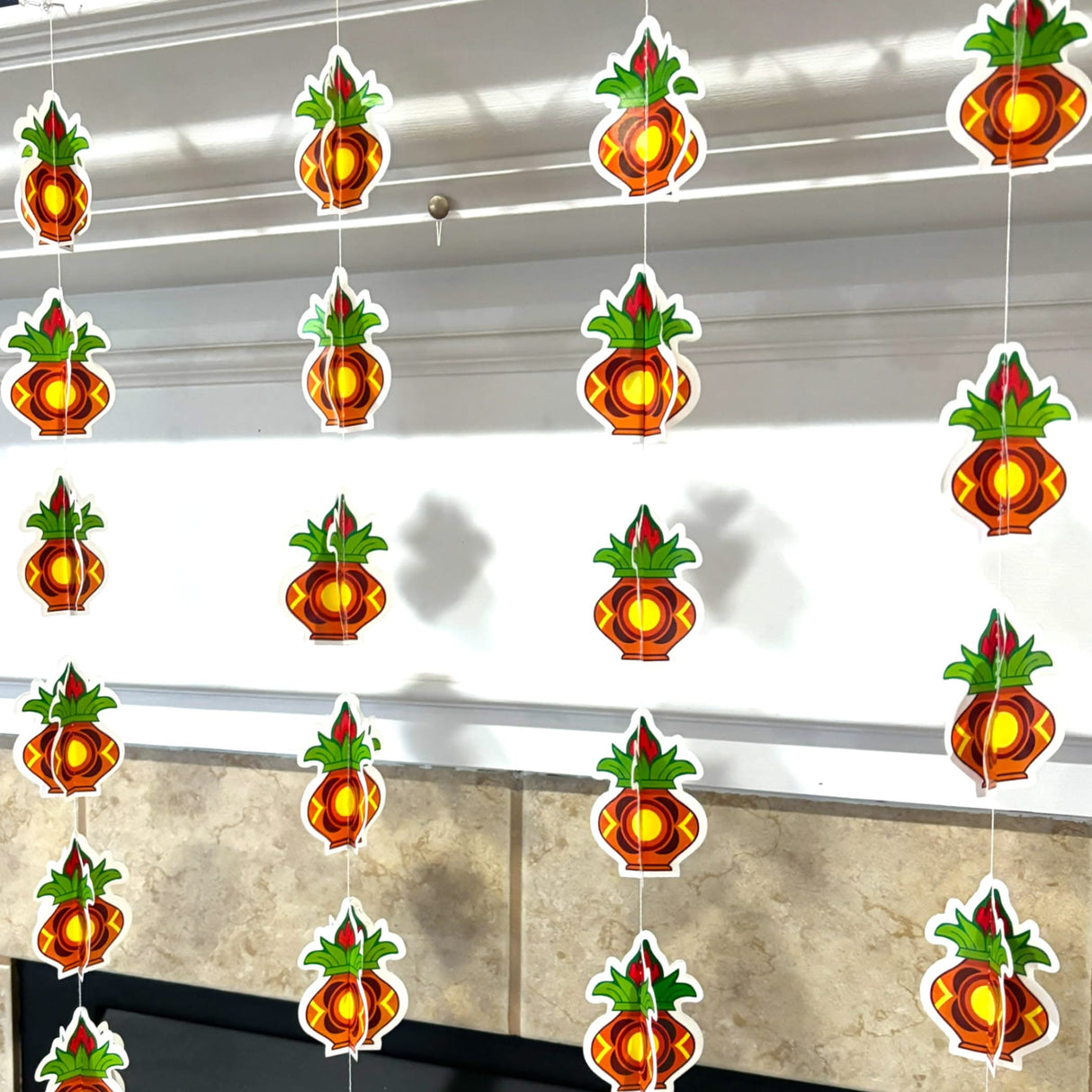 Makar Sankranti 4PC Paper Frill Kalash - Decorative Paper Kalash Frills Wall Hanging for Sankranthi Lohri Pongal Indian Harvest Festival Backdrop Kalash Decor Strings - Indian Wedding Favor - LoveNspire