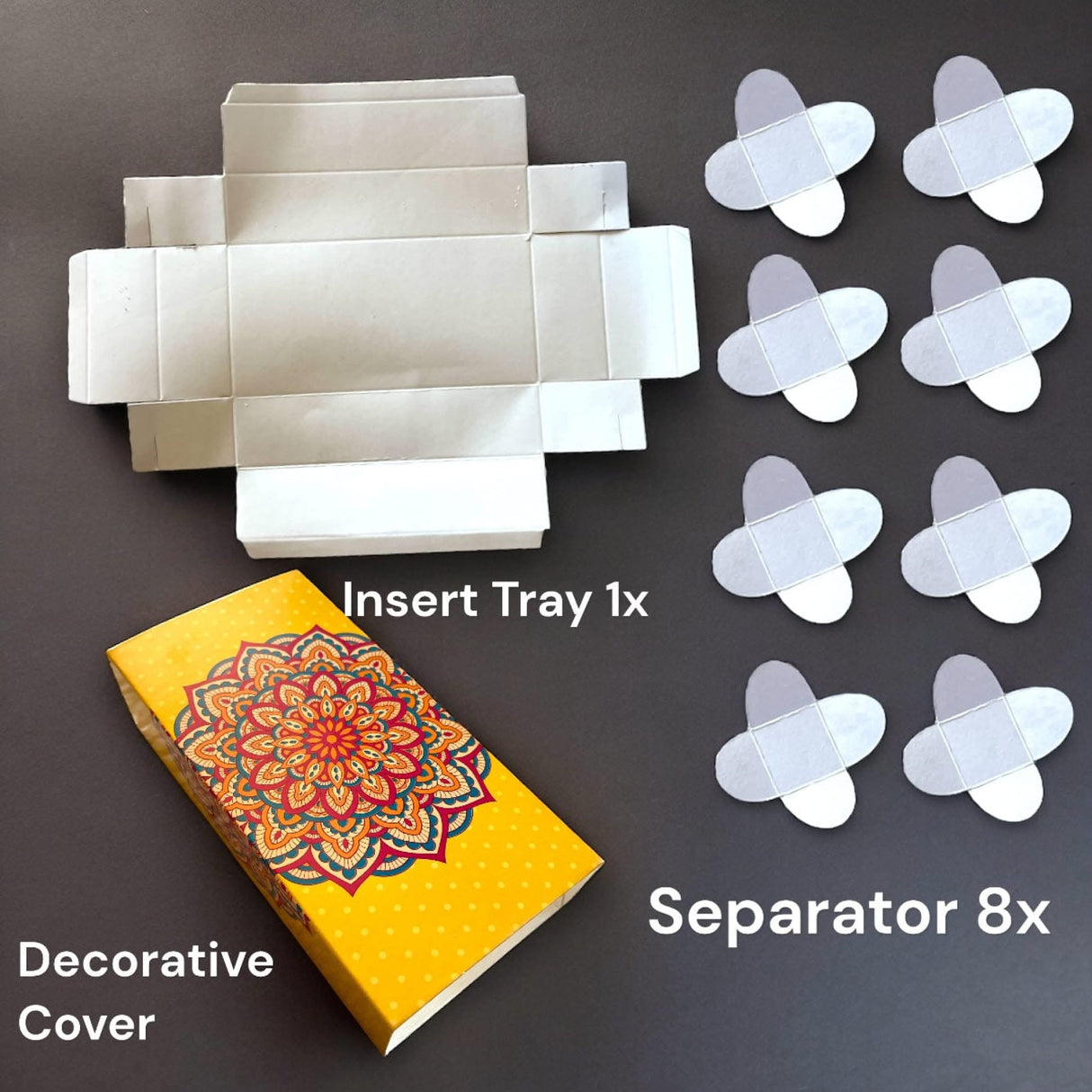 Sweet Boxes for Indian Sweets Mandala Design Empty Mithai Box with Lid for Cookies Goodies Candy Handmade Bulk Gift Boxes - Favor Box for Wedding Pooja Baby Shower Housewarming Return Gifts - LoveNspire