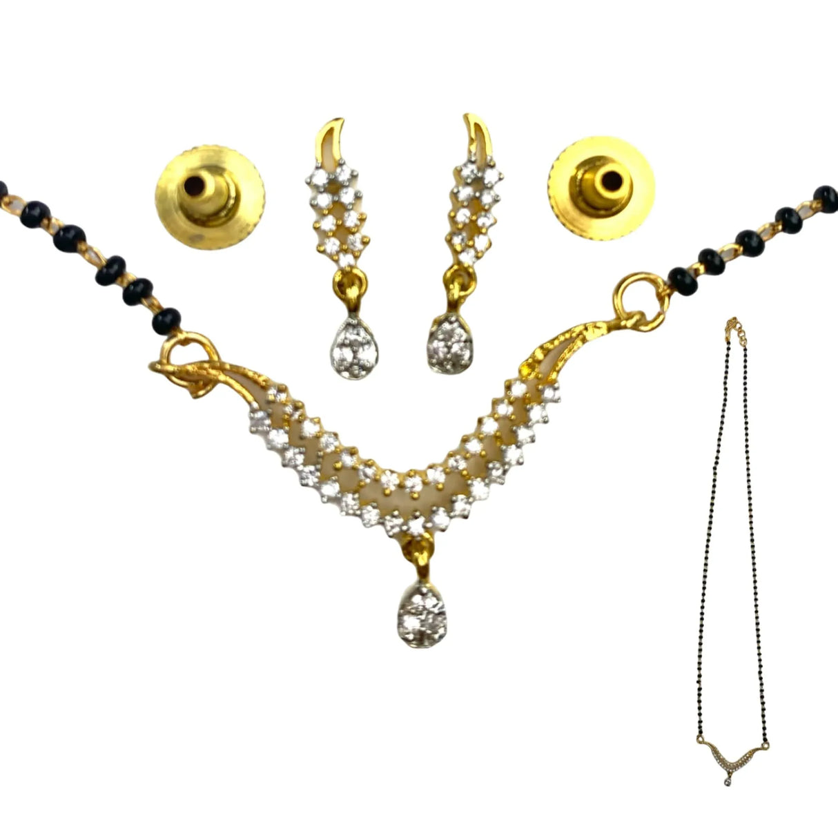 Mangalsutra with Earring Jewerly Set, Mangalsutra Necklace, Mangalsutra Chain, Mangalsutra Earrings, Mangal Sutra, Indian Jewelry - LoveNspire