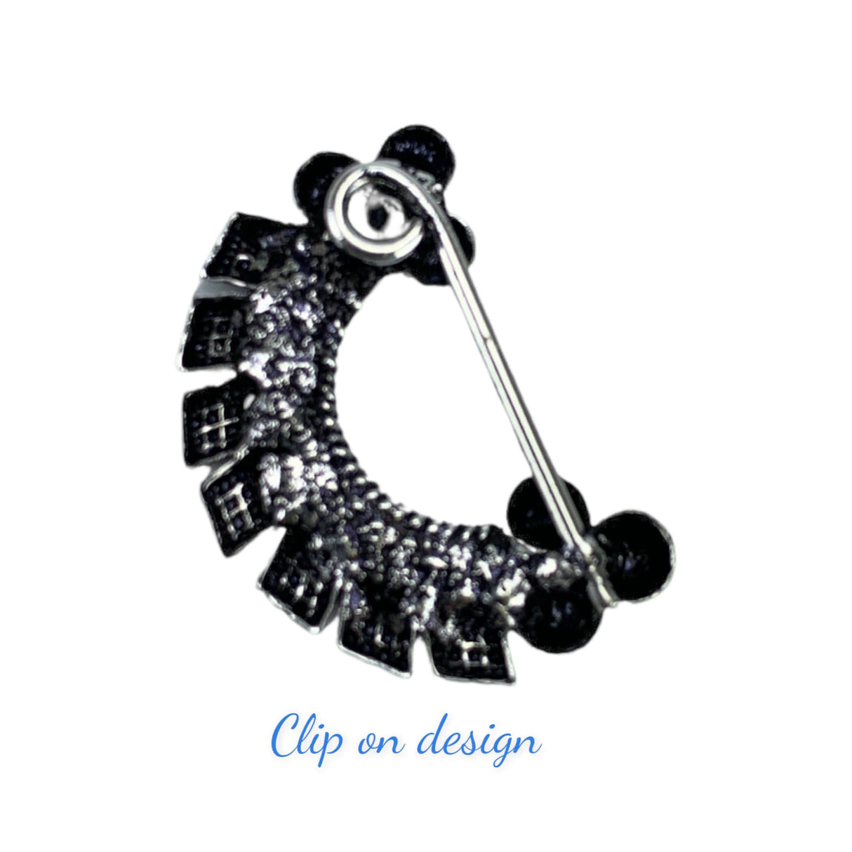 Indian Marathi Nath for Women - Silver Marathi Style Oxidized Nose Ring Indian Jewelry Clip-On Marathi Bridal Nathani Bollywood Style Faux Pearl Non-Piercing Jewelry for Women Gift For Her - LoveNspire