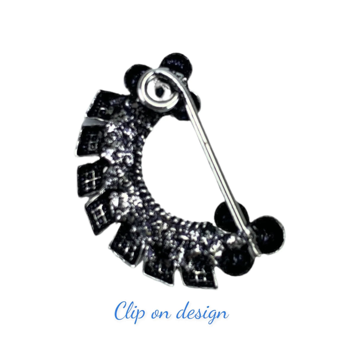 Indian Marathi Nath for Women - Silver Marathi Style Oxidized Nose Ring Indian Jewelry Clip-On Marathi Bridal Nathani Bollywood Style Faux Pearl Non-Piercing Jewelry for Women Gift For Her - LoveNspire