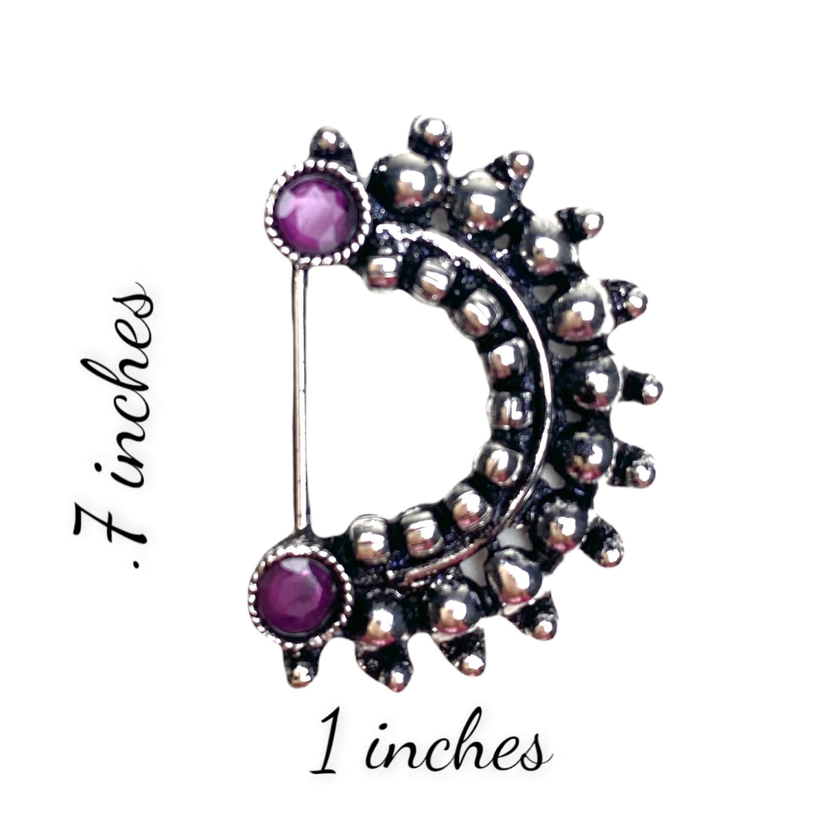 Indian Marathi Nath for Women Marathi Zodiac Nath Oxidized Nose Ring Indian Jewelry Nose Ring Clip-On Marathi Bridal Nathani Faux Pearl Non-Piercing Jewelry for Women Birthday Gift For Her - LoveNspire