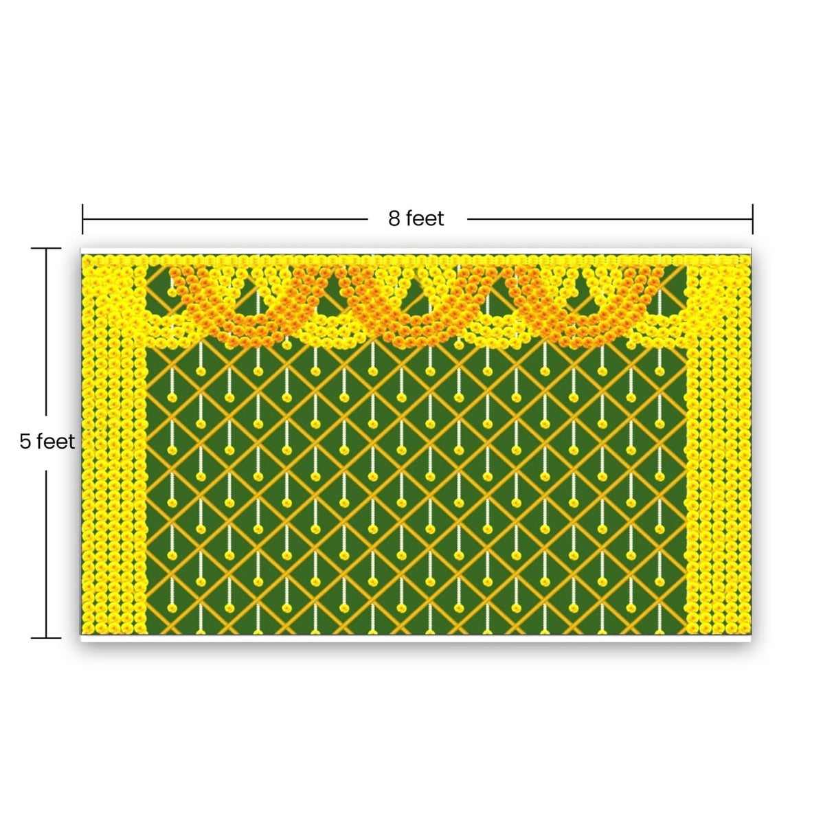 Marigold Backdrop Indian Traditional Cloth Backdrop 5x8 Feet Pooja Backdrop Indian Wall Art Photo Decor Banner Diwali Decor Wedding Backdrop Decorative Cloth Backdrop - LoveNspire