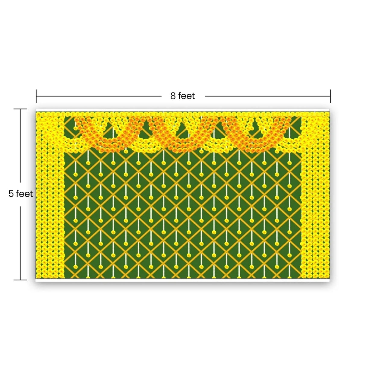 Marigold Backdrop Indian Traditional Cloth Backdrop 5x8 Feet Pooja Backdrop Indian Wall Art Photo Decor Banner Diwali Decor Wedding Backdrop Decorative Cloth Backdrop - LoveNspire