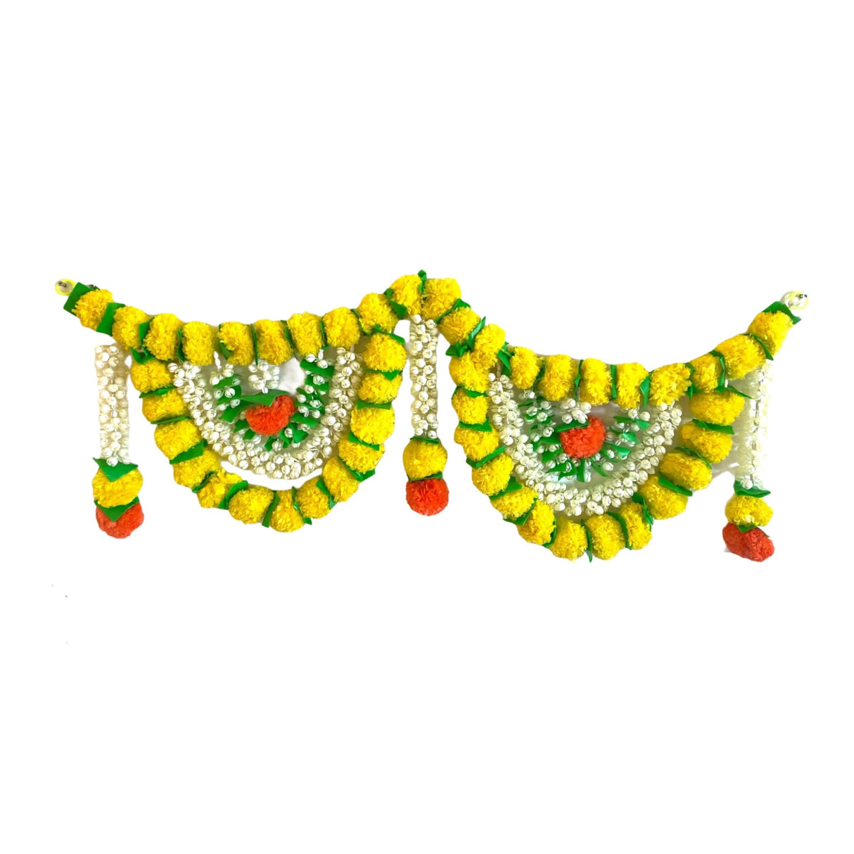 Marigold Jasmine Door Toran Hanging Valance Marygold Garland Mantle Window Decor Bandarwal Pooja Diwali Decoration Day of the Dead Dia De Los Muertos Ofrenda Mexican Fiesta Halloween Decor - LoveNspire