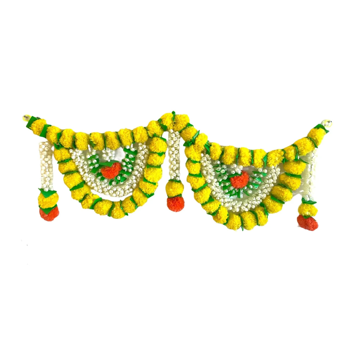 Marigold Jasmine Door Toran Hanging Valance Marygold Garland Mantle Window Decor Bandarwal Pooja Diwali Decoration Day of the Dead Dia De Los Muertos Ofrenda Mexican Fiesta Halloween Decor - LoveNspire