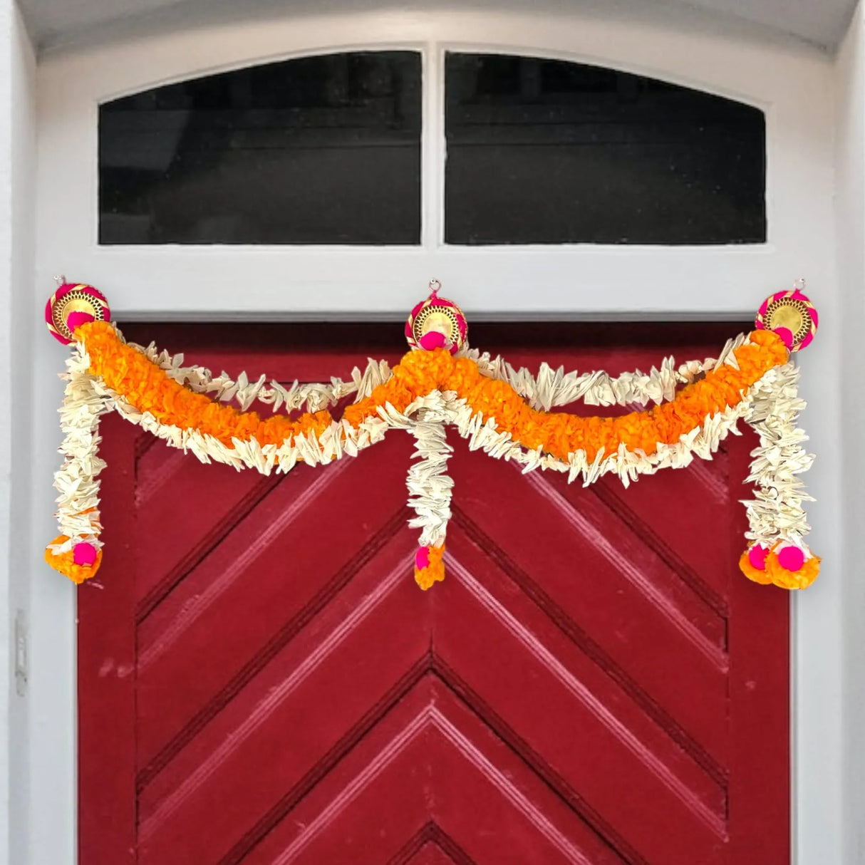 Marigold Jasmine Door Toran Hanging Valance Festival Marigold Garland Window Indoor Outdoor Decor Bandarwal Pooja Decor Wedding Favor Diwali Decor - LoveNspire