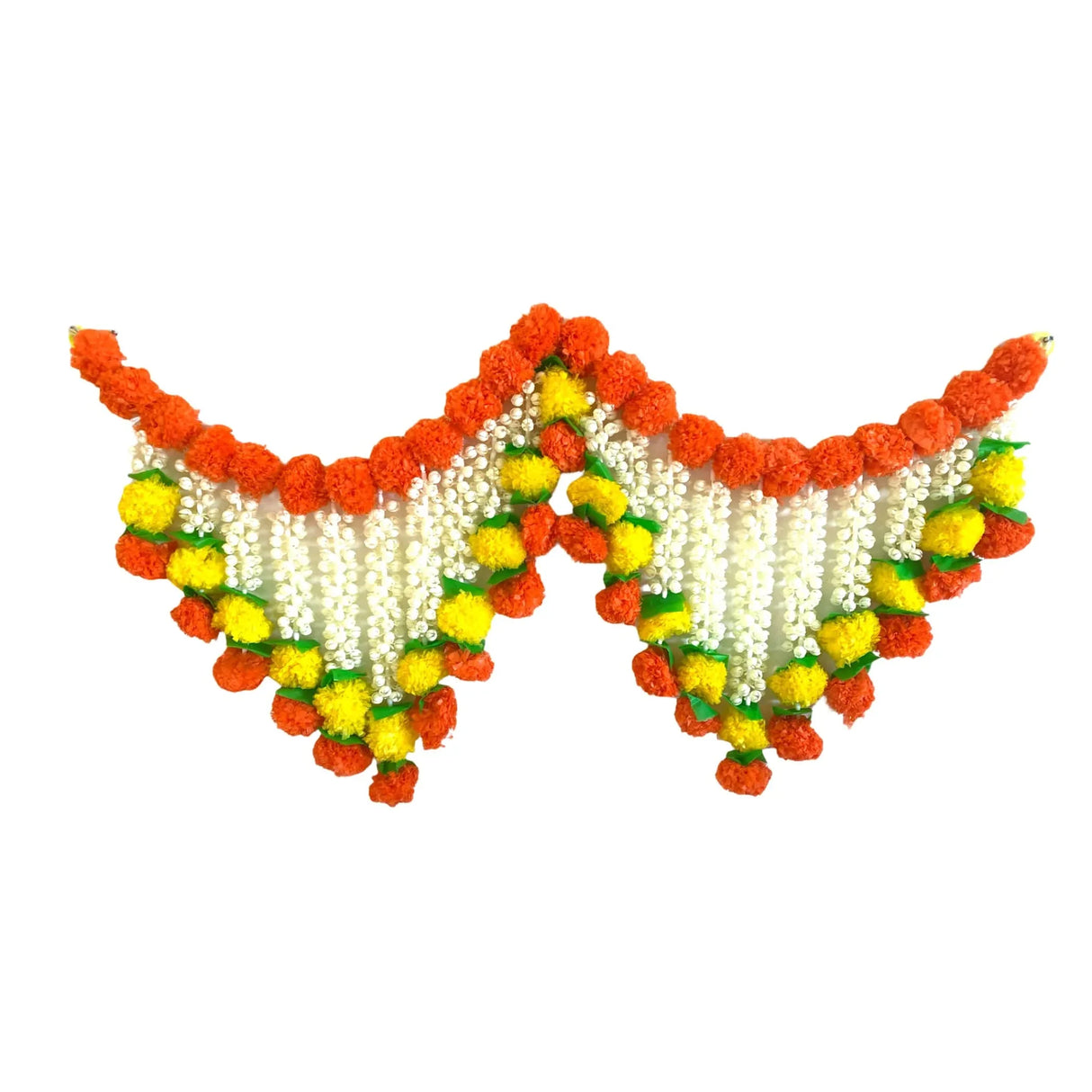 Marigold Jasmine Door Toran Hanging Valance Marygold Garland Mantle Window Decor Bandarwal Puja Diwali Decoration Day of the Dead Dia De Los Muertos Mexican Fiesta Halloween Decor (40 Inch) - LoveNspire