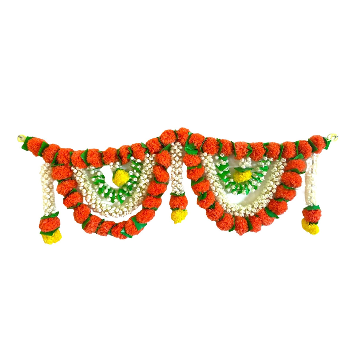 Marigold Jasmine Door Toran Hanging Valance Marygold Garland Mantle Window Decor Bandarwal Pooja Diwali Decoration Day of the Dead Dia De Los Muertos Ofrenda Mexican Fiesta Halloween Decor - LoveNspire