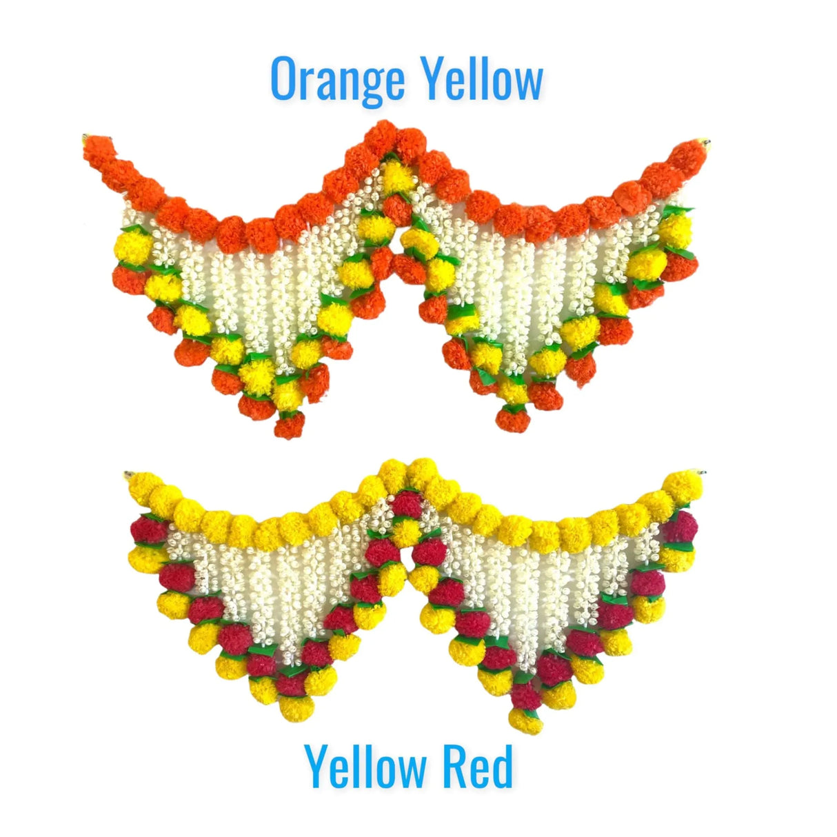 Marigold Jasmine Door Toran Hanging Valance Marygold Garland Mantle Window Decor Bandarwal Puja Diwali Decoration Day of the Dead Dia De Los Muertos Mexican Fiesta Halloween Decor (40 Inch) - LoveNspire