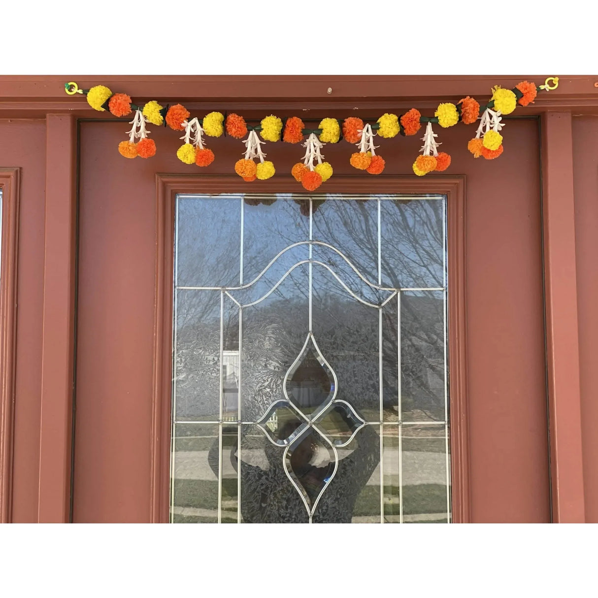 Marigold Tuberrose Door Toran Hanging Valance Festival Marigold Garland Window Indoor Outdoor Decor Bandarwal Pooja Decor Wedding Favor Diwali Decor - LoveNspire