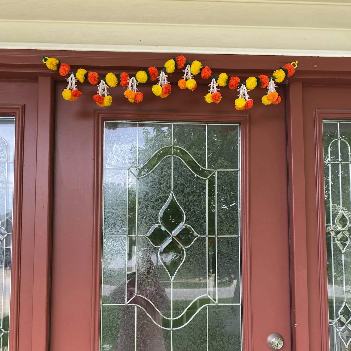Marigold Tuberrose Door Toran Hanging Valance Festival Marigold Garland Window Indoor Outdoor Decor Bandarwal Pooja Decor Wedding Favor Diwali Decor - LoveNspire