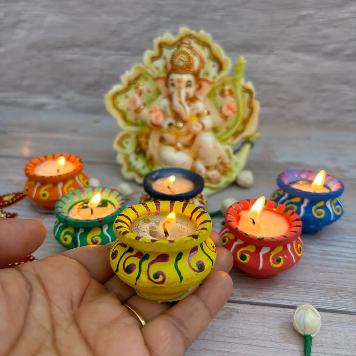 Matki Clay Diya Wax Filled Handmade Traditional Diyas for Diwali Pooja Vilakku Oil Lamp Tealight Deepawali Decoration Indian Gift Items Home Temple Decor - LoveNspire