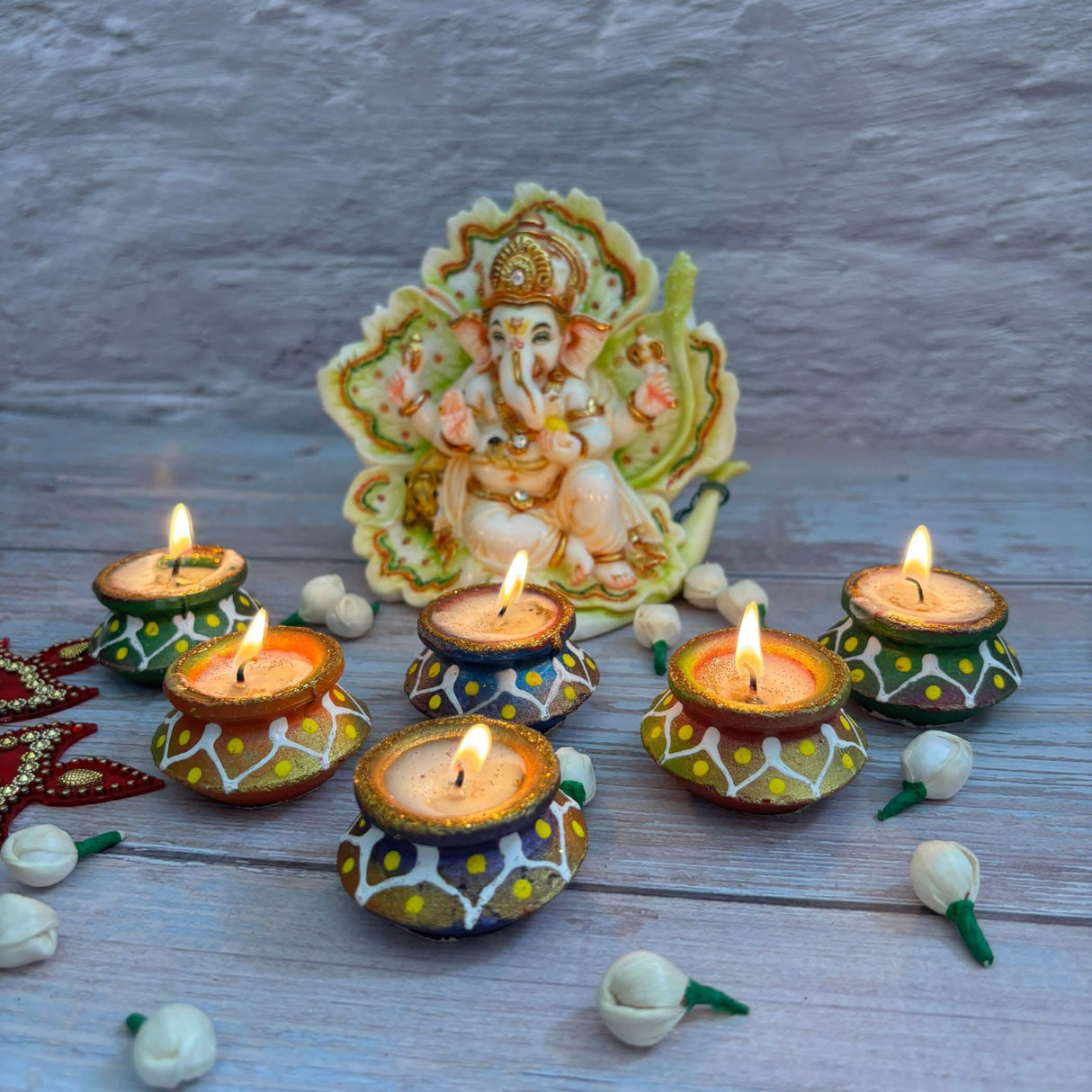 Matki Clay Diya Wax Filled Handmade Traditional Diyas for Diwali Pooja Vilakku Oil Lamp Tealight Deepawali Decoration Indian Gift Items Home Temple Decor - LoveNspire