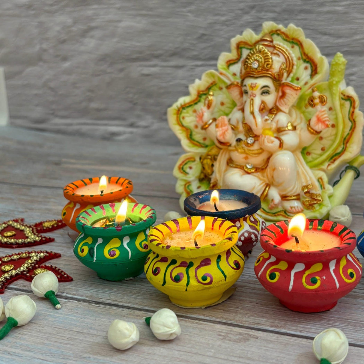 Matki Clay Diya Wax Filled Handmade Traditional Diyas for Diwali Pooja Vilakku Oil Lamp Tealight Deepawali Decoration Indian Gift Items Home Temple Decor - LoveNspire