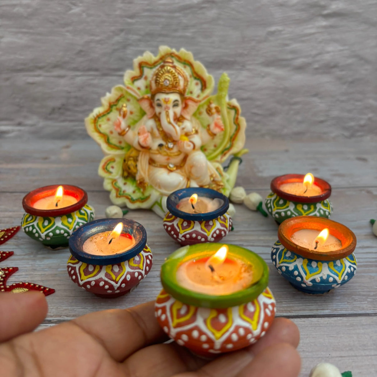 Matki Clay Diya Wax Filled Handmade Traditional Diyas for Diwali Pooja Vilakku Oil Lamp Tealight Deepawali Decoration Indian Gift Items Home Temple Decor - LoveNspire