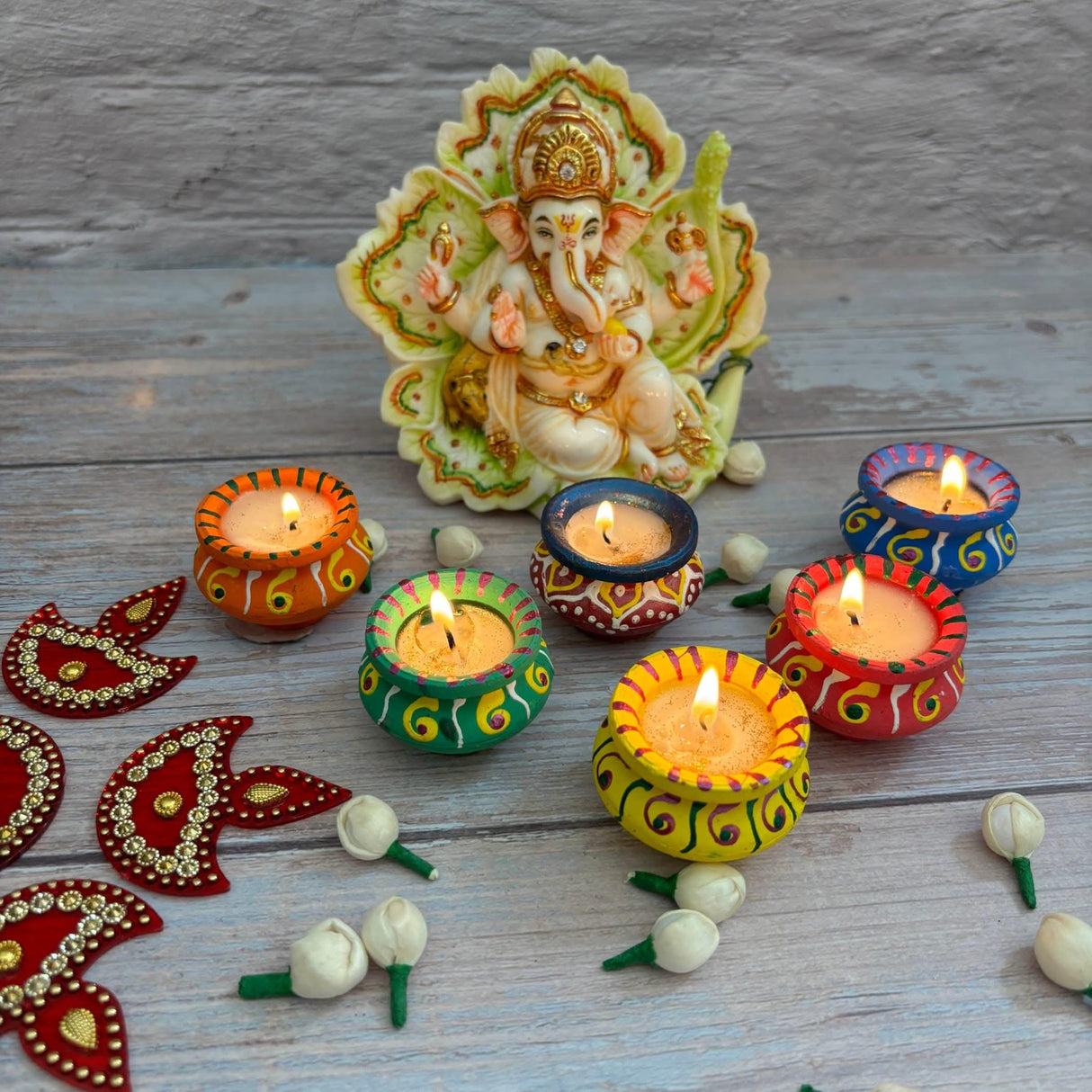 Matki Clay Diya Wax Filled Handmade Traditional Diyas for Diwali Pooja Vilakku Oil Lamp Tealight Deepawali Decoration Indian Gift Items Home Temple Decor - LoveNspire