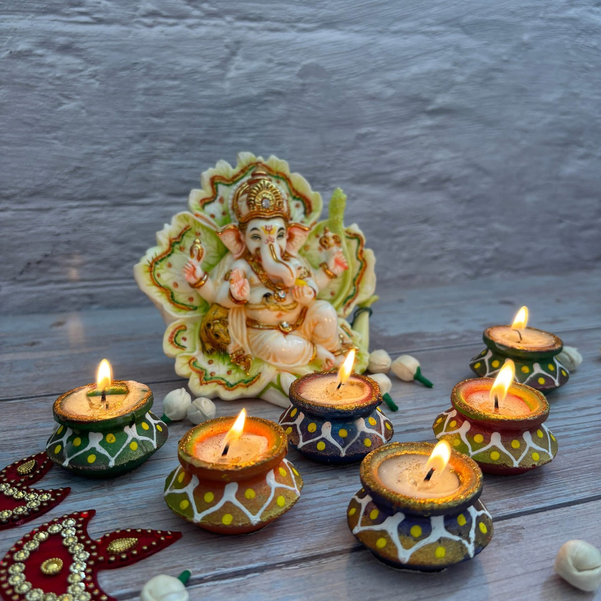 Matki Clay Diya Wax Filled Handmade Traditional Diyas for Diwali Pooja Vilakku Oil Lamp Tealight Deepawali Decoration Indian Gift Items Home Temple Decor - LoveNspire