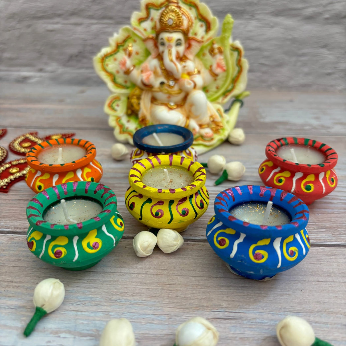 Matki Clay Diya Wax Filled Handmade Traditional Diyas for Diwali Pooja Vilakku Oil Lamp Tealight Deepawali Decoration Indian Gift Items Home Temple Decor - LoveNspire